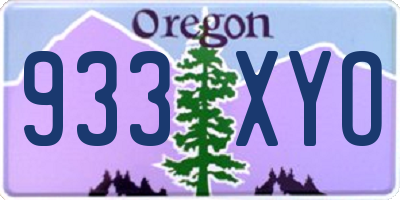 OR license plate 933XYO
