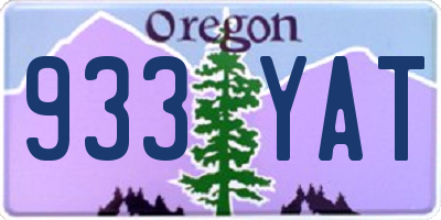 OR license plate 933YAT
