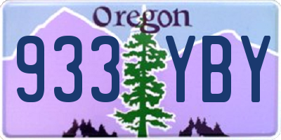 OR license plate 933YBY