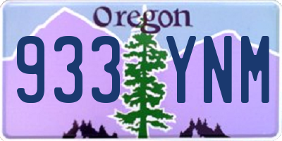 OR license plate 933YNM