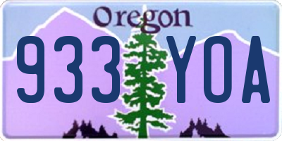OR license plate 933YOA