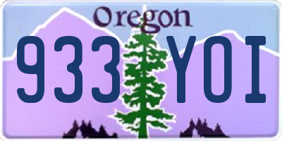 OR license plate 933YOI