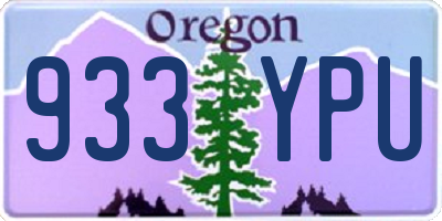 OR license plate 933YPU