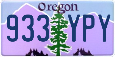 OR license plate 933YPY