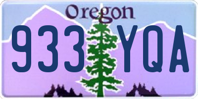 OR license plate 933YQA