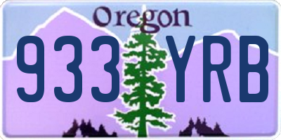 OR license plate 933YRB