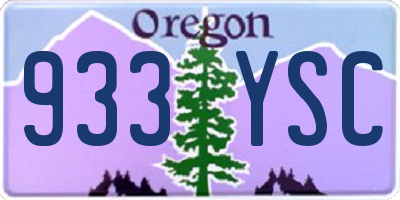 OR license plate 933YSC