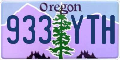 OR license plate 933YTH