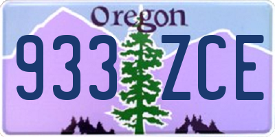 OR license plate 933ZCE