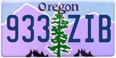 OR license plate 933ZIB