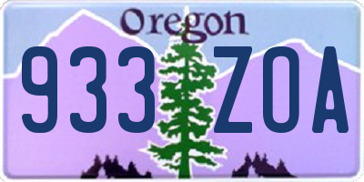 OR license plate 933ZOA