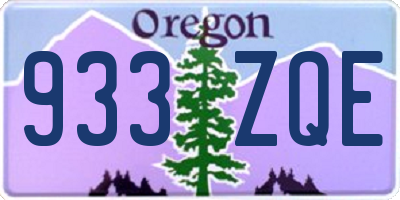 OR license plate 933ZQE