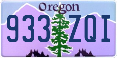 OR license plate 933ZQI