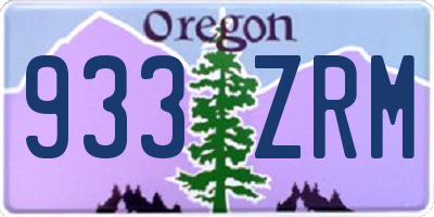 OR license plate 933ZRM
