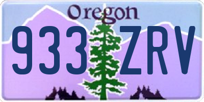OR license plate 933ZRV