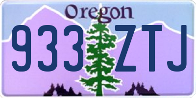 OR license plate 933ZTJ