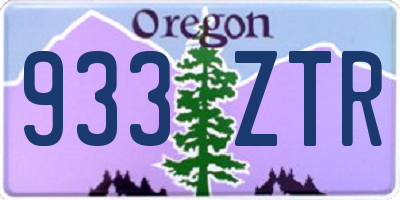 OR license plate 933ZTR