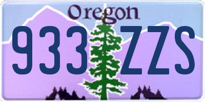OR license plate 933ZZS