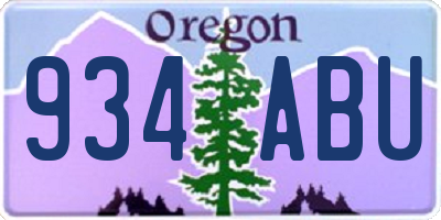 OR license plate 934ABU
