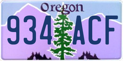 OR license plate 934ACF