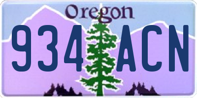 OR license plate 934ACN