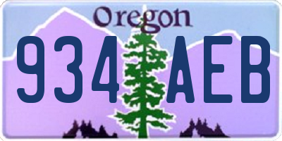 OR license plate 934AEB