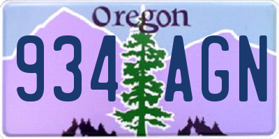 OR license plate 934AGN