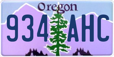 OR license plate 934AHC