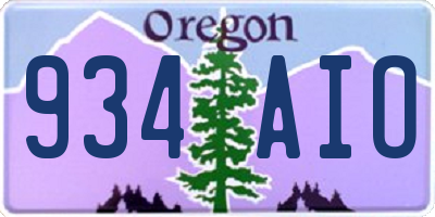 OR license plate 934AIO