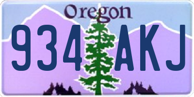 OR license plate 934AKJ