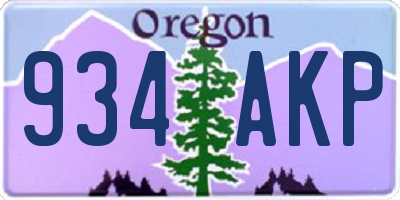 OR license plate 934AKP