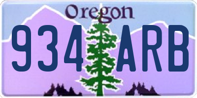 OR license plate 934ARB