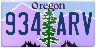 OR license plate 934ARV