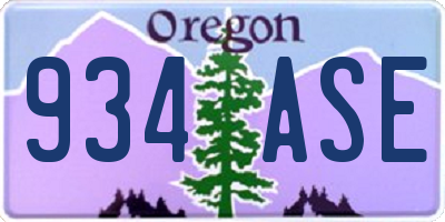 OR license plate 934ASE