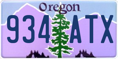OR license plate 934ATX