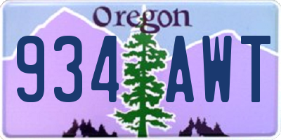 OR license plate 934AWT