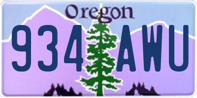 OR license plate 934AWU