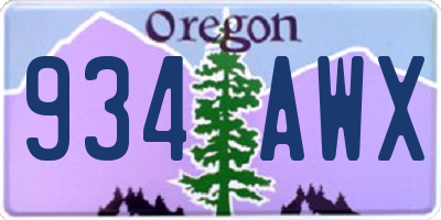 OR license plate 934AWX