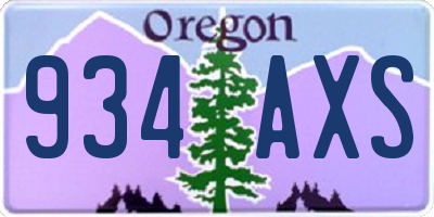 OR license plate 934AXS