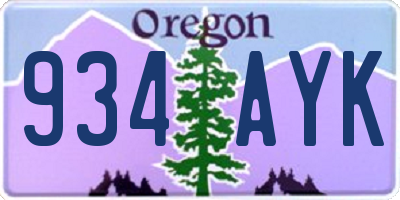 OR license plate 934AYK