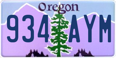 OR license plate 934AYM