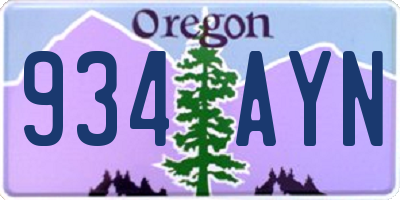 OR license plate 934AYN