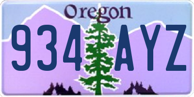 OR license plate 934AYZ