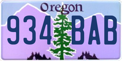 OR license plate 934BAB
