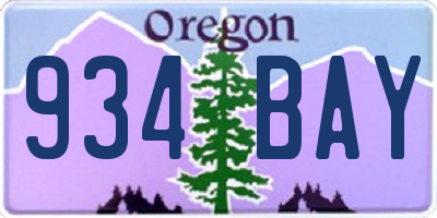 OR license plate 934BAY