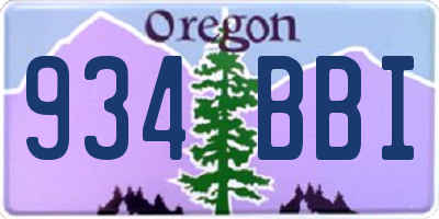 OR license plate 934BBI