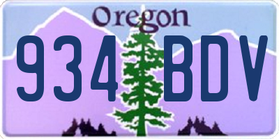 OR license plate 934BDV