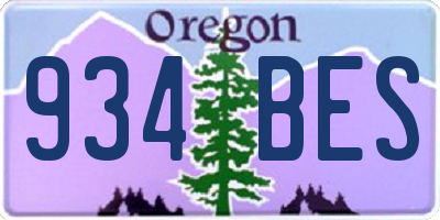 OR license plate 934BES