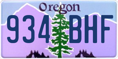 OR license plate 934BHF