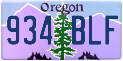 OR license plate 934BLF